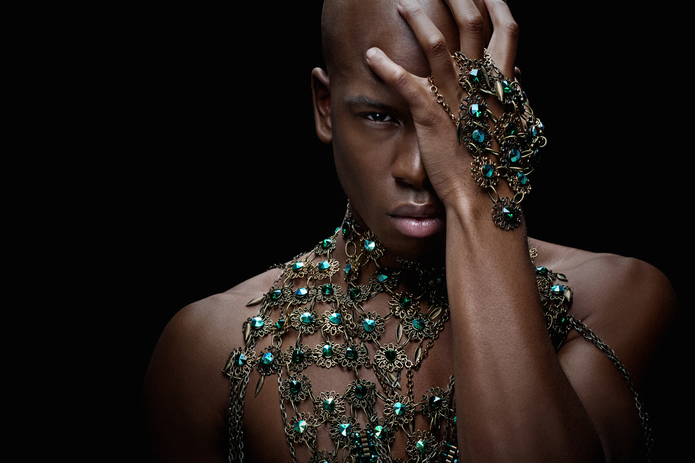 black man wearing luxury jewelry